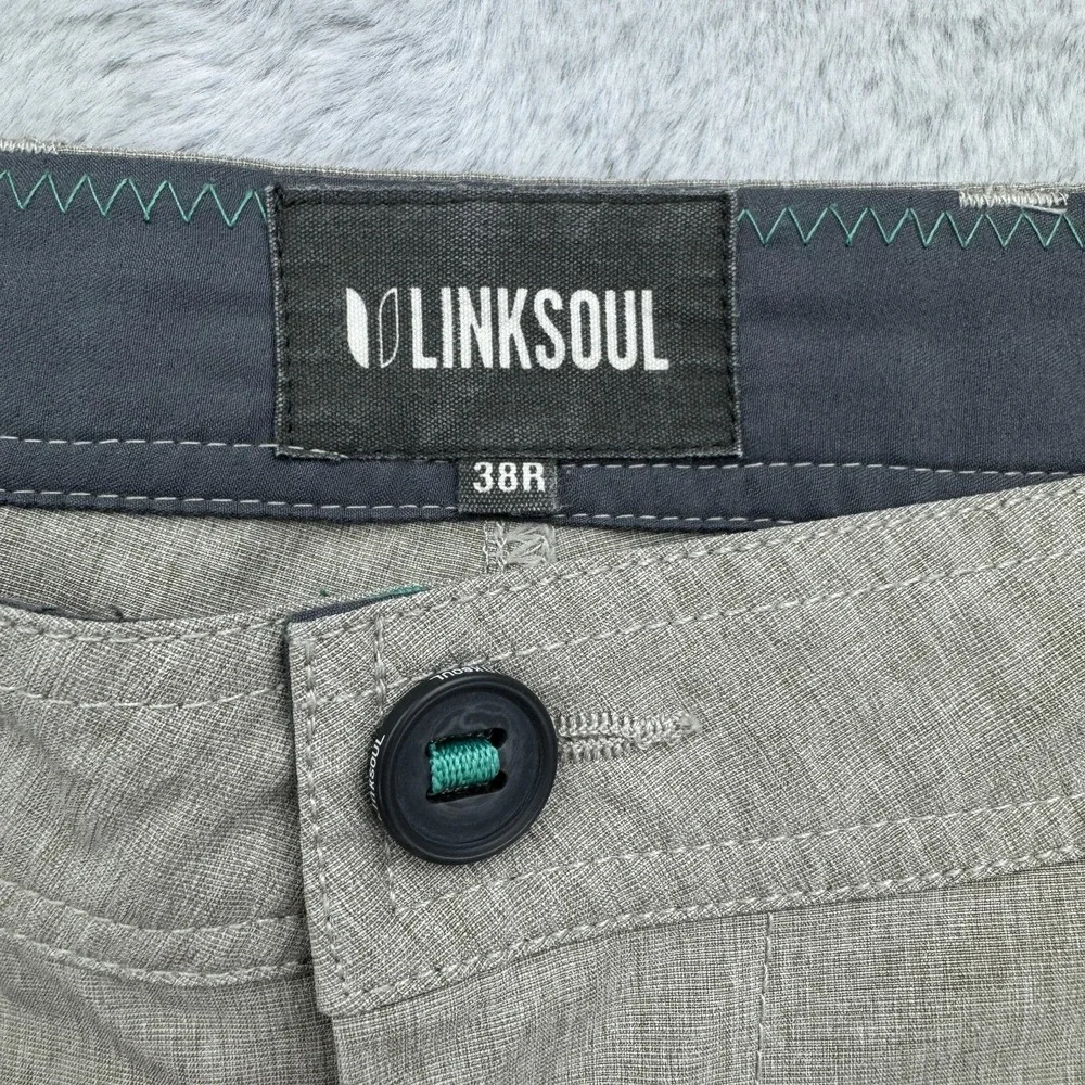 Linksoul Pants Mens 38R Beige Tan Stretch Chino Golf Casual Repreve Polyester
